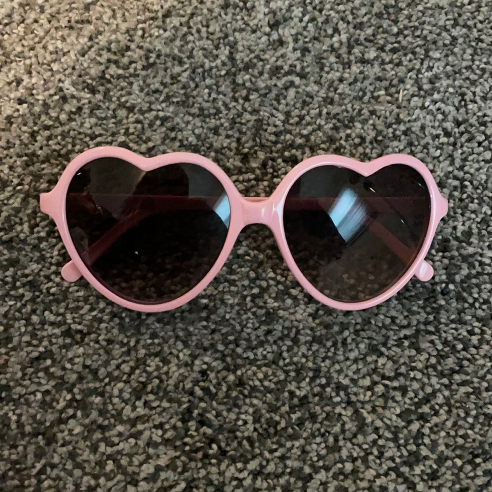 Pink heart shaped sunglasses